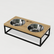 Hollky Base M - миски на підставці для середніх собак та великих котів (2 × 0,95 л) BLNT