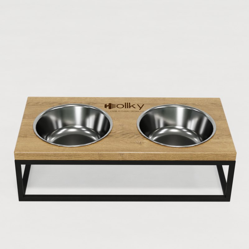 Hollky Base M - миски на підставці для середніх собак та великих котів (2 × 0,95 л) BLNT