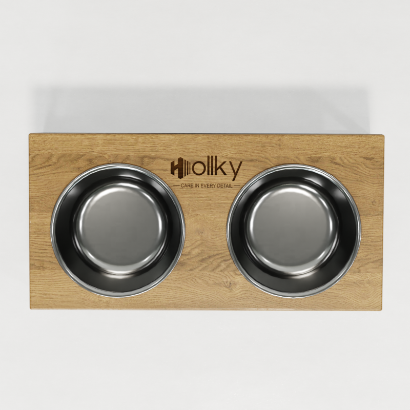 Hollky Base M - миски на підставці для середніх собак та великих котів (2 × 0,95 л) BLNT