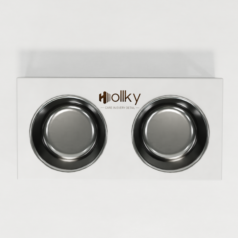 Hollky Base M - миски на підставці для середніх собак та великих котів (2 × 0,95 л) BLWH