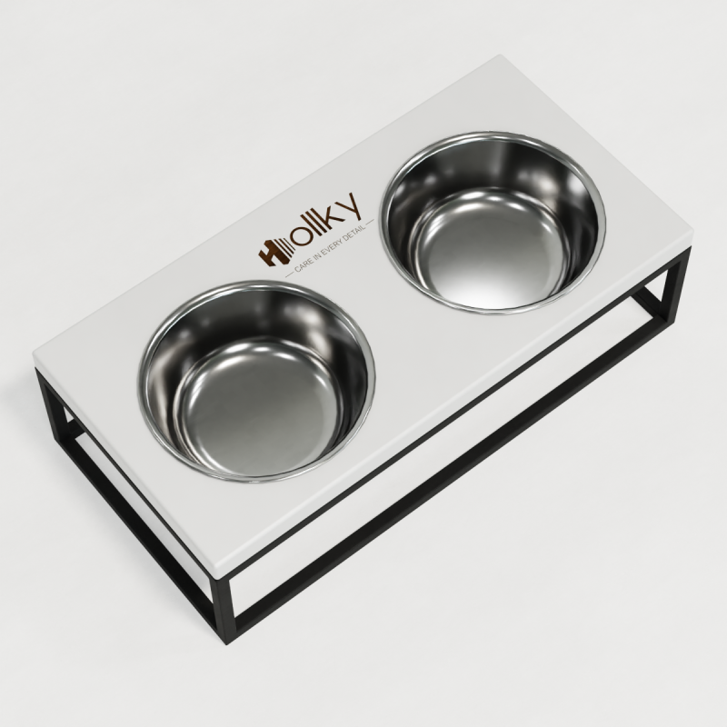Hollky Base M - миски на підставці для середніх собак та великих котів (2 × 0,95 л) BLWH