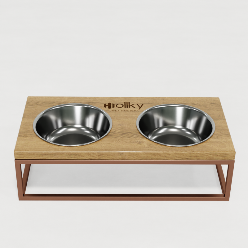 Hollky Base M - миски на підставці для середніх собак та великих котів (2 × 0,95 л) GLNT 