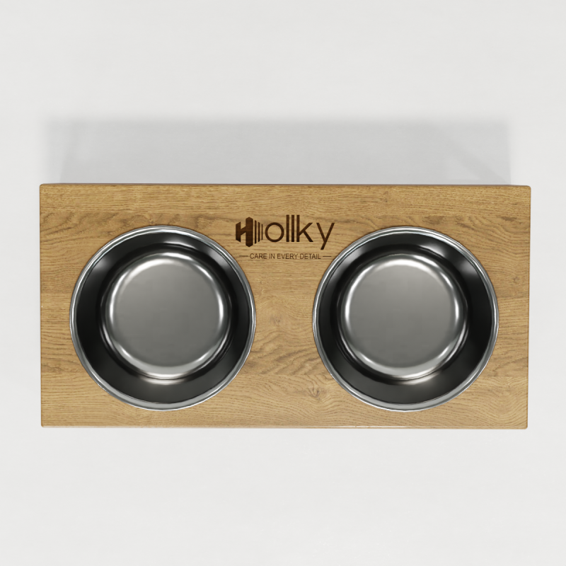 Hollky Base M - миски на підставці для середніх собак та великих котів (2 × 0,95 л) GLNT 