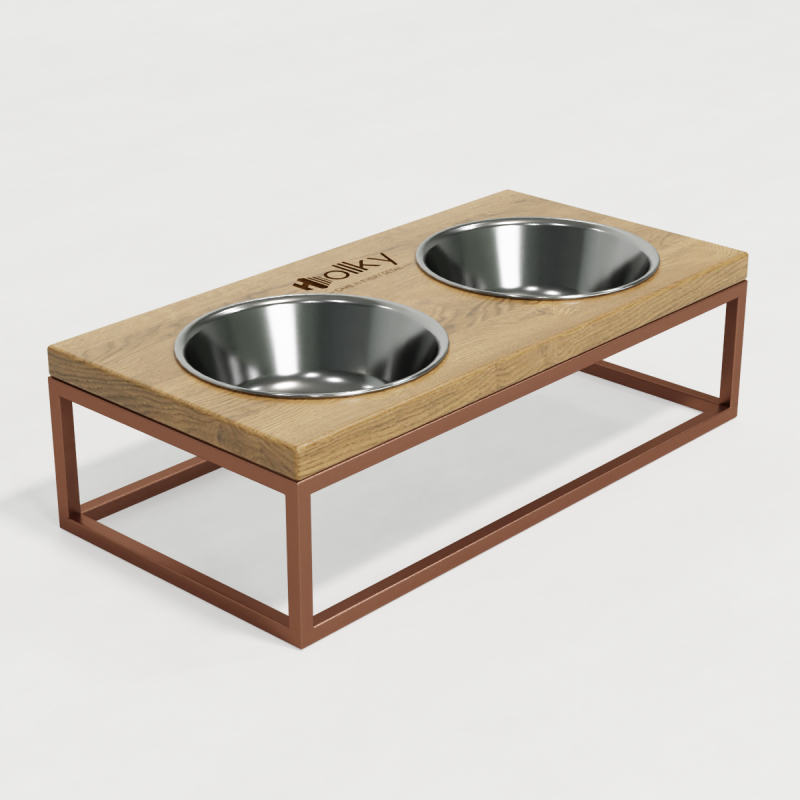 Hollky Base M - миски на підставці для середніх собак та великих котів (2 × 0,95 л) GLNT 