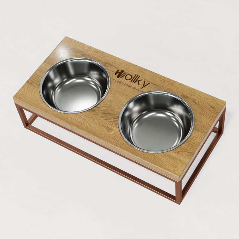 Hollky Base M - миски на підставці для середніх собак та великих котів (2 × 0,95 л) GLNT 