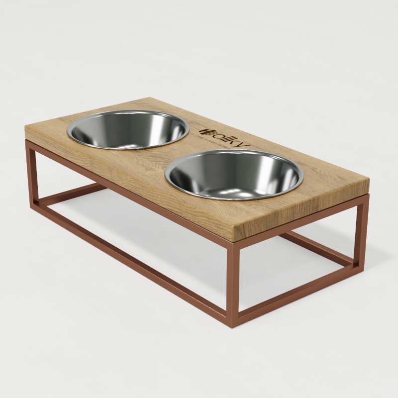 Hollky Base M - миски на підставці для середніх собак та великих котів (2 × 0,95 л) GLNT 