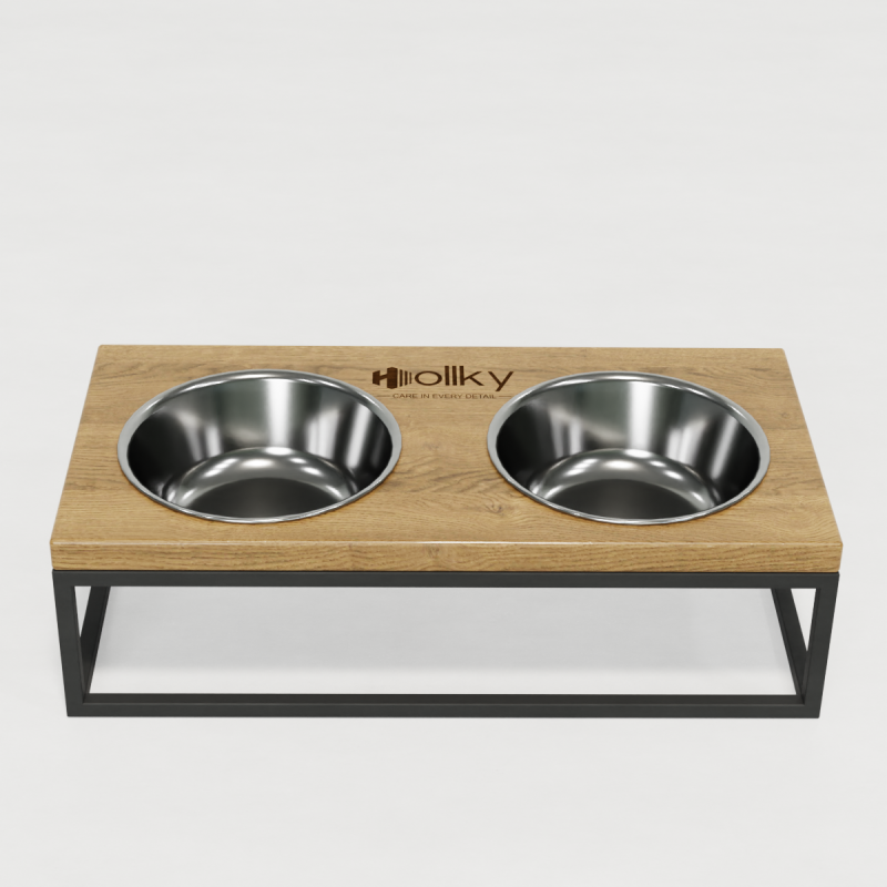 Hollky Base M - миски на підставці для середніх собак та великих котів (2 × 0,95 л) GRNT 
