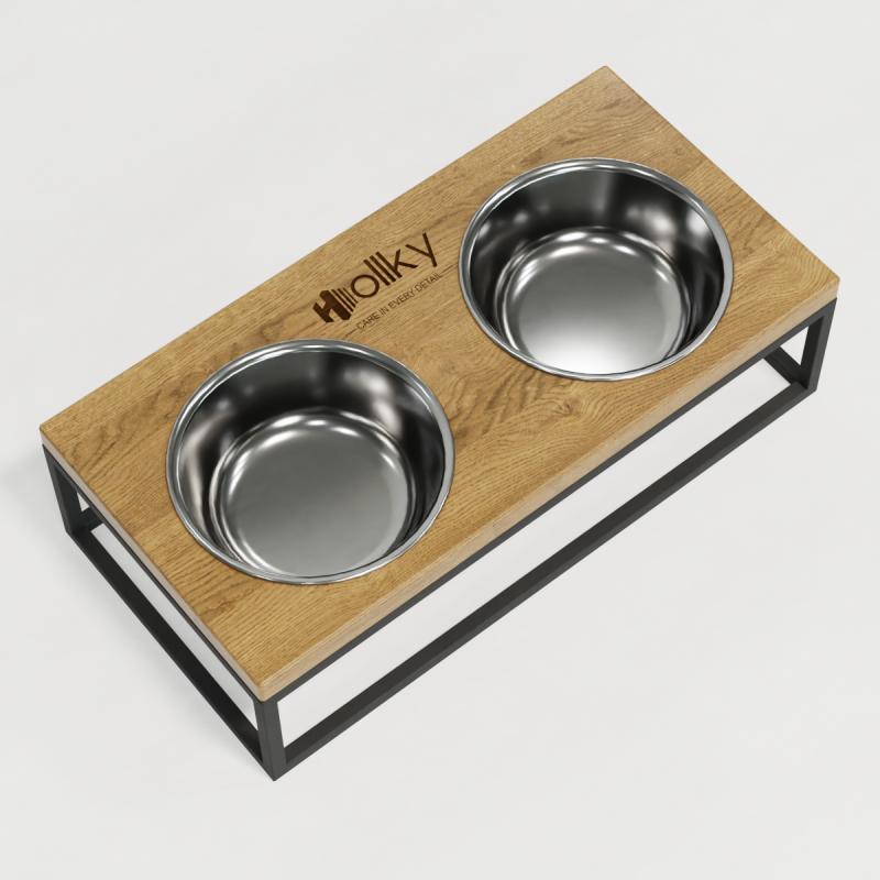Hollky Base M - миски на підставці для середніх собак та великих котів (2 × 0,95 л) GRNT 