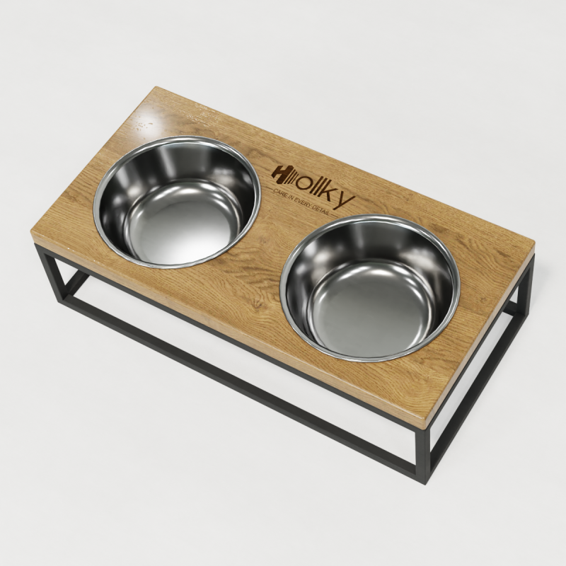 Hollky Base M - миски на підставці для середніх собак та великих котів (2 × 0,95 л) GRNT 