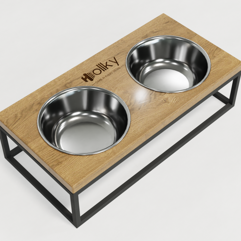 Hollky Base M - миски на підставці для середніх собак та великих котів (2 × 0,95 л) GRNT 