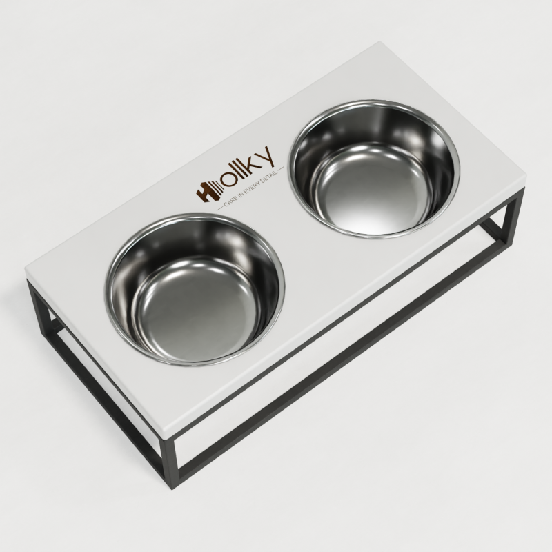 Hollky Base M - миски на підставці для середніх собак та великих котів (2 × 0,95 л) GRWH 