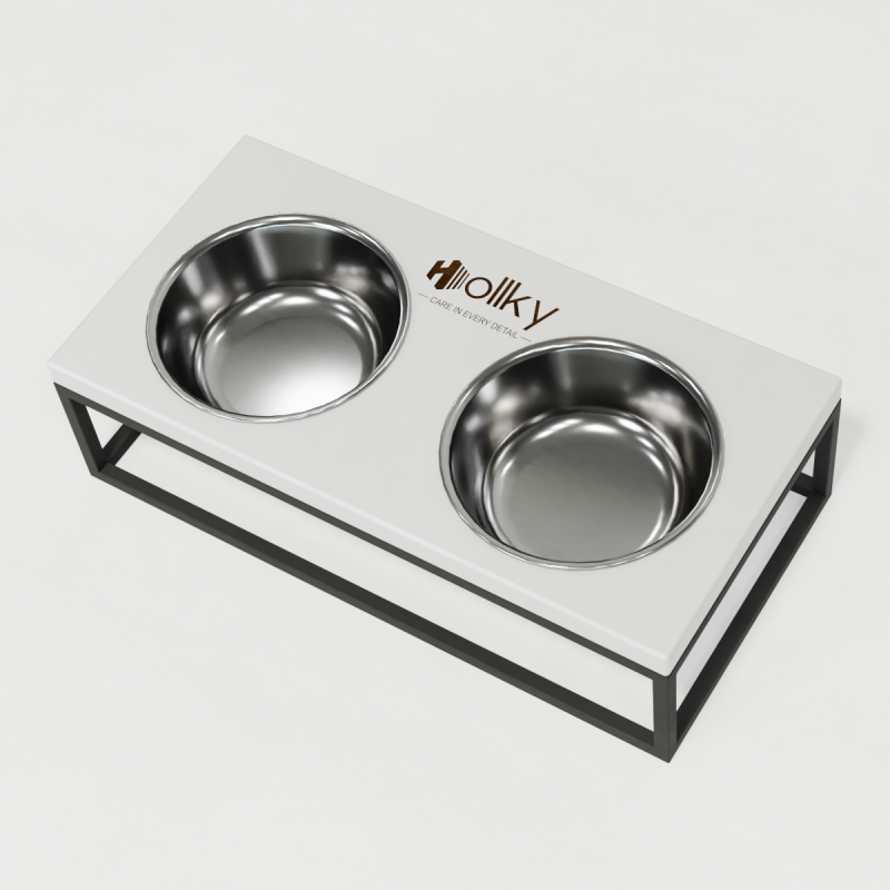 Hollky Base M - миски на підставці для середніх собак та великих котів (2 × 0,95 л) GRWH 