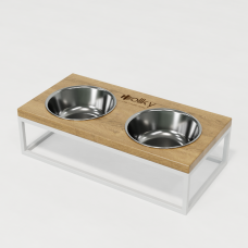 Hollky Base M - миски на підставці для середніх собак та великих котів (2 × 0,95 л) WHNT 