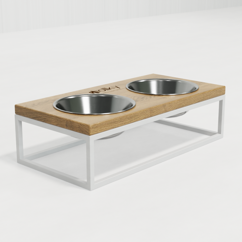 Hollky Base M - миски на підставці для середніх собак та великих котів (2 × 0,95 л) WHNT 