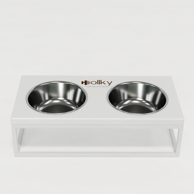Hollky Base M - миски на підставці для середніх собак та великих котів (2 × 0,95 л) WHWH