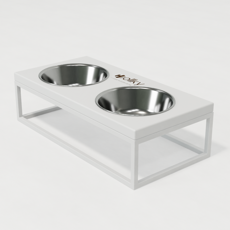 Hollky Base M - миски на підставці для середніх собак та великих котів (2 × 0,95 л) WHWH