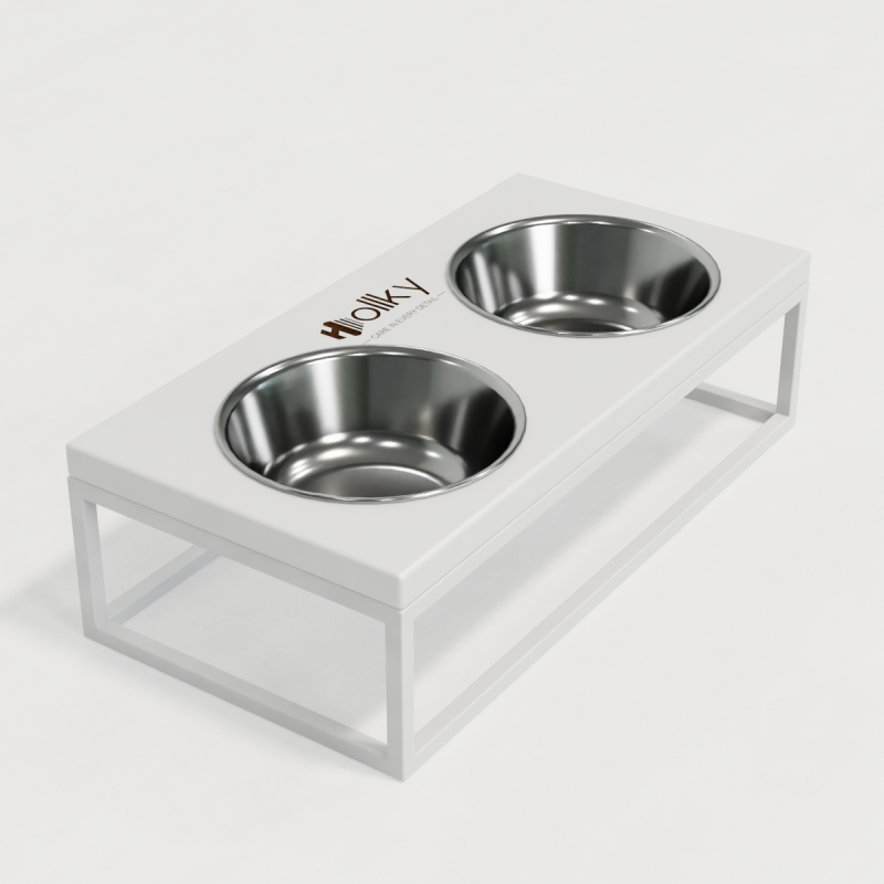 Hollky Base M - миски на підставці для середніх собак та великих котів (2 × 0,95 л) WHWH