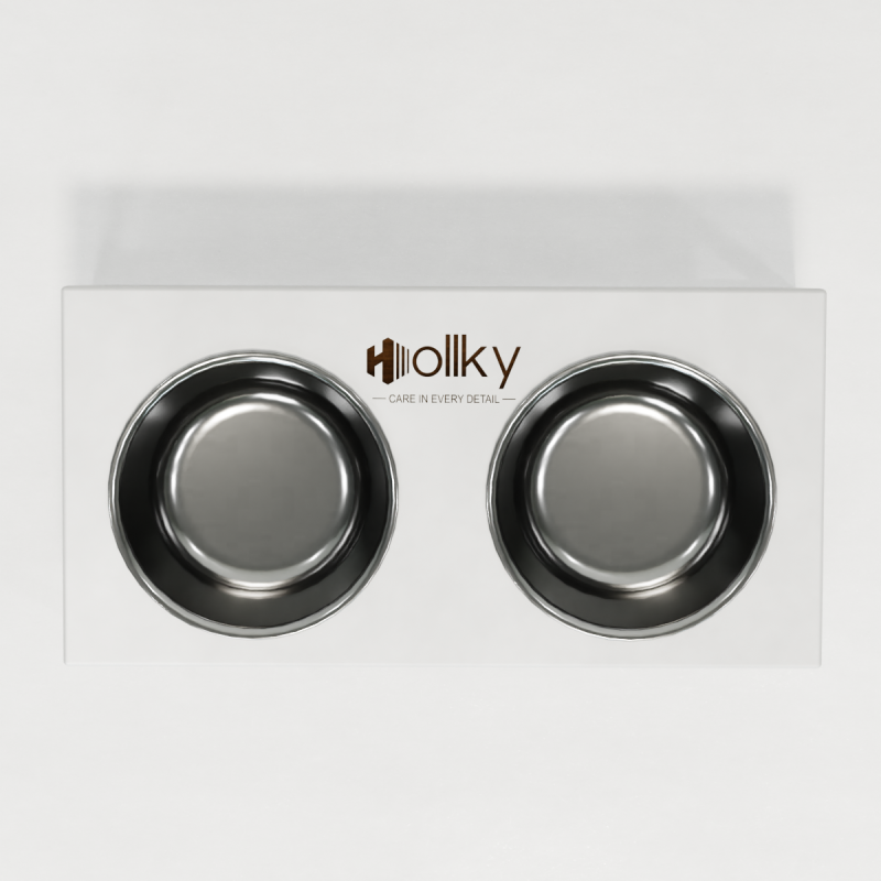 Hollky Base M - миски на підставці для середніх собак та великих котів (2 × 0,95 л) WHWH