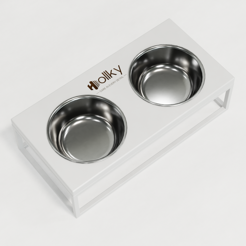Hollky Base M - миски на підставці для середніх собак та великих котів (2 × 0,95 л) WHWH