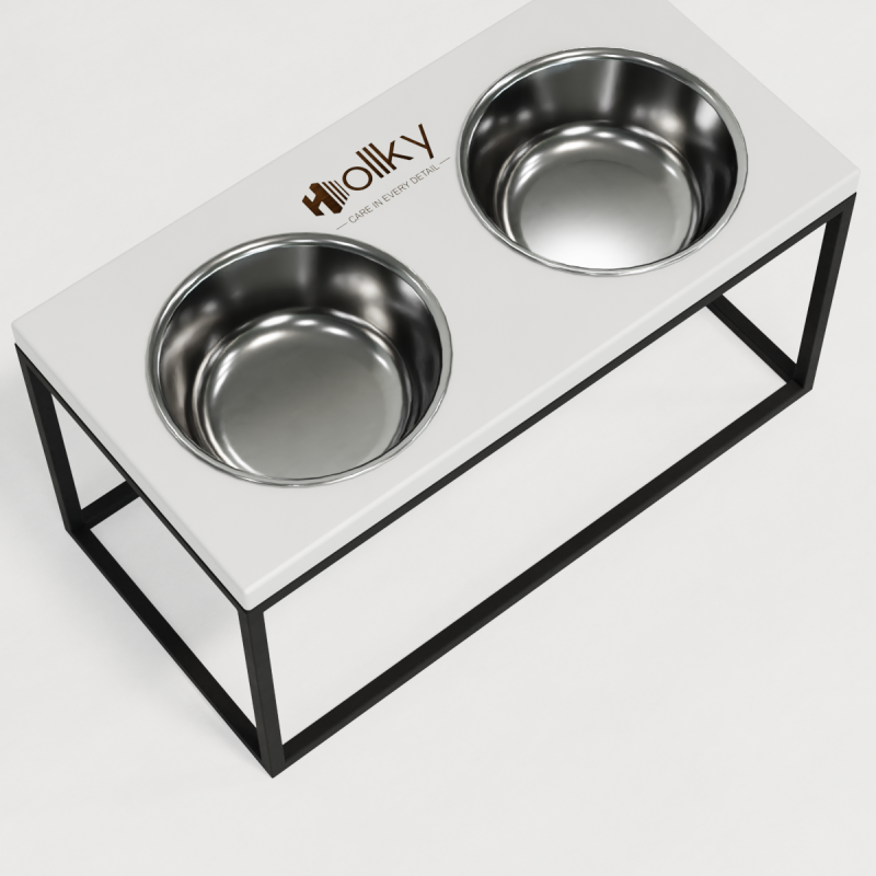 Hollky Base L - миски на підставці для середніх і великих собак (2 × 0,95 л) BLWH