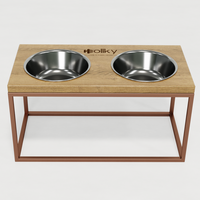 Hollky Base L - миски на підставці для середніх і великих собак (2 × 0,95 л) GLNT 
