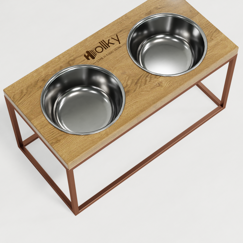 Hollky Base L - миски на підставці для середніх і великих собак (2 × 0,95 л) GLNT 