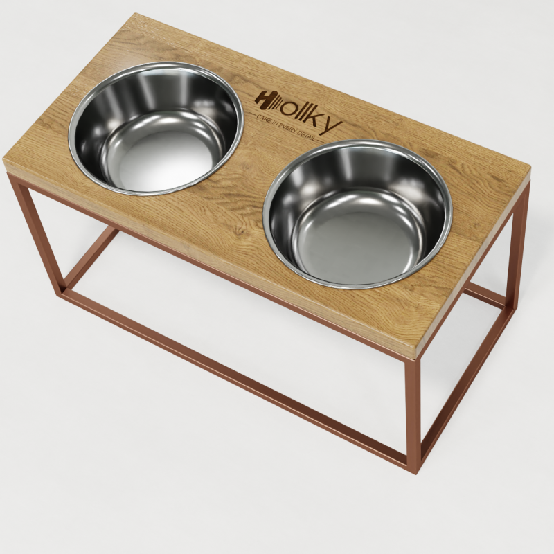 Hollky Base L - миски на підставці для середніх і великих собак (2 × 0,95 л) GLNT 