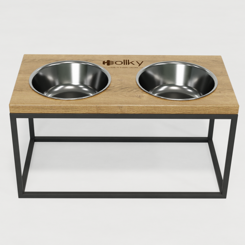 Hollky Base L - миски на підставці для середніх і великих собак (2 × 0,95 л) GRNT 