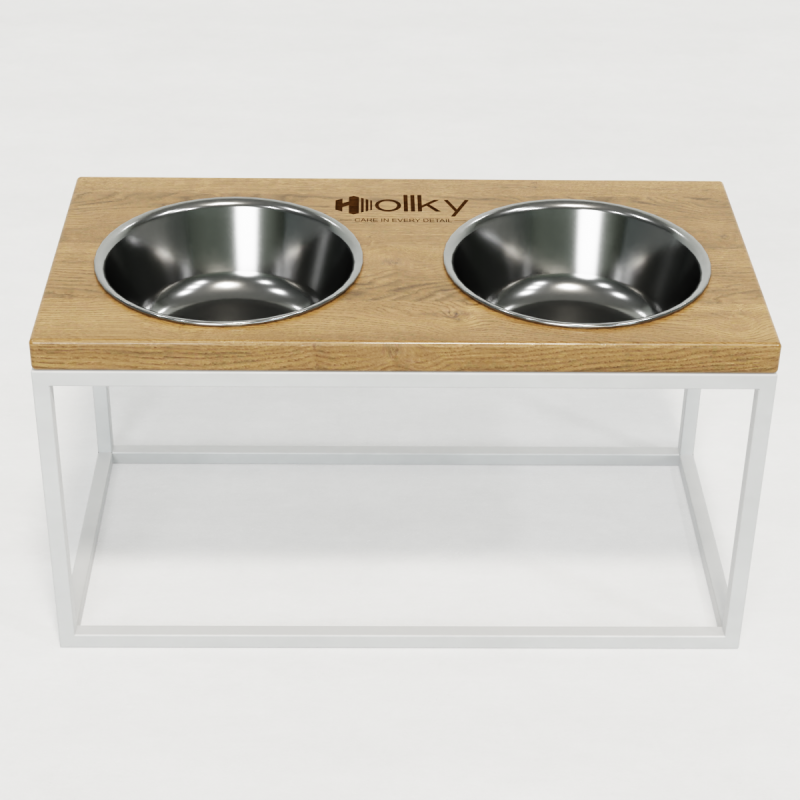 Hollky Base L - миски на підставці для середніх і великих собак (2 × 0,95 л) WHNT 