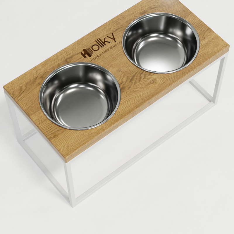 Hollky Base L - миски на підставці для середніх і великих собак (2 × 0,95 л) WHNT 