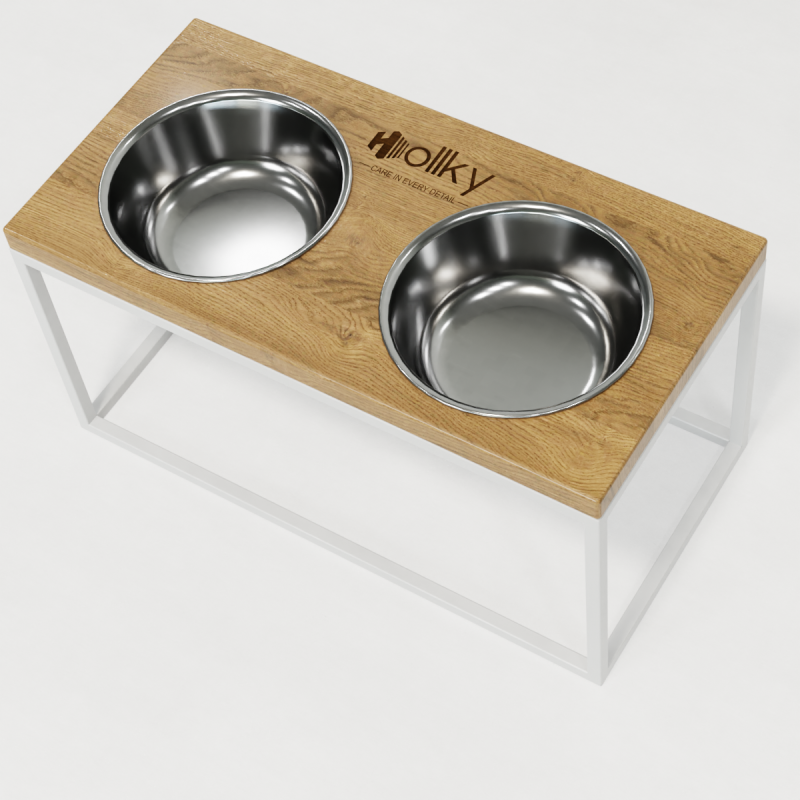 Hollky Base L - миски на підставці для середніх і великих собак (2 × 0,95 л) WHNT 