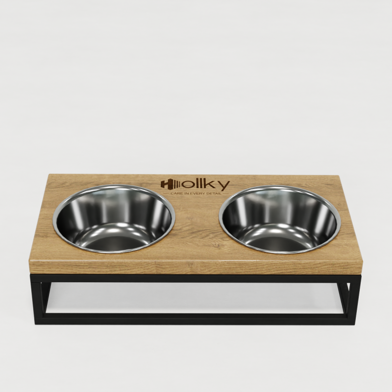 Hollky Base S - миски на підставці для маленьких собак та котів (2 × 0,45 л) BLNT