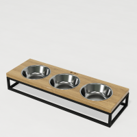 Hollky Base Bar - three bowls on stand for cats and small dogs (3 × 0.45 L) BLNT 