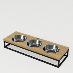 Hollky Base Bar - три миски на підставці для котів і маленьких собак (3 × 0,45 л) BLNT 