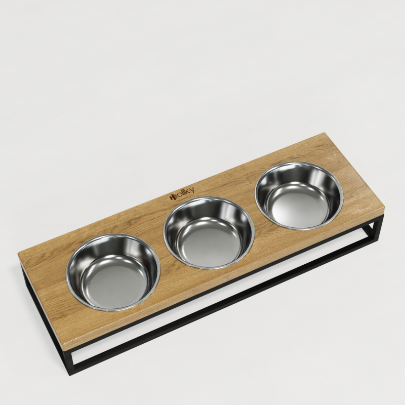 Hollky Base Bar - три миски на підставці для котів і маленьких собак (3 × 0,45 л) BLNT 