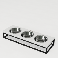 Hollky Base Bar - три миски на підставці для котів і маленьких собак (3 × 0,45 л) BLWH