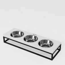 Hollky Base Bar - три миски на підставці для котів і маленьких собак (3 × 0,45 л) BLWH