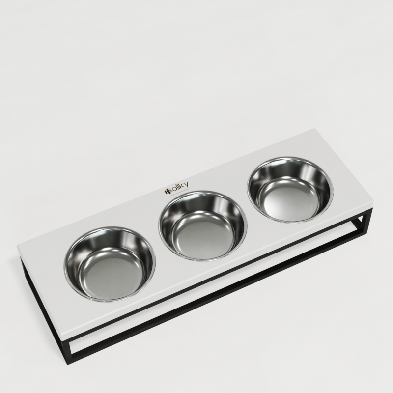 Hollky Base Bar - три миски на підставці для котів і маленьких собак (3 × 0,45 л) BLWH