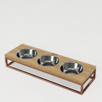 Hollky Base Bar - три миски на підставці для котів і маленьких собак (3 × 0,45 л) GLNT 