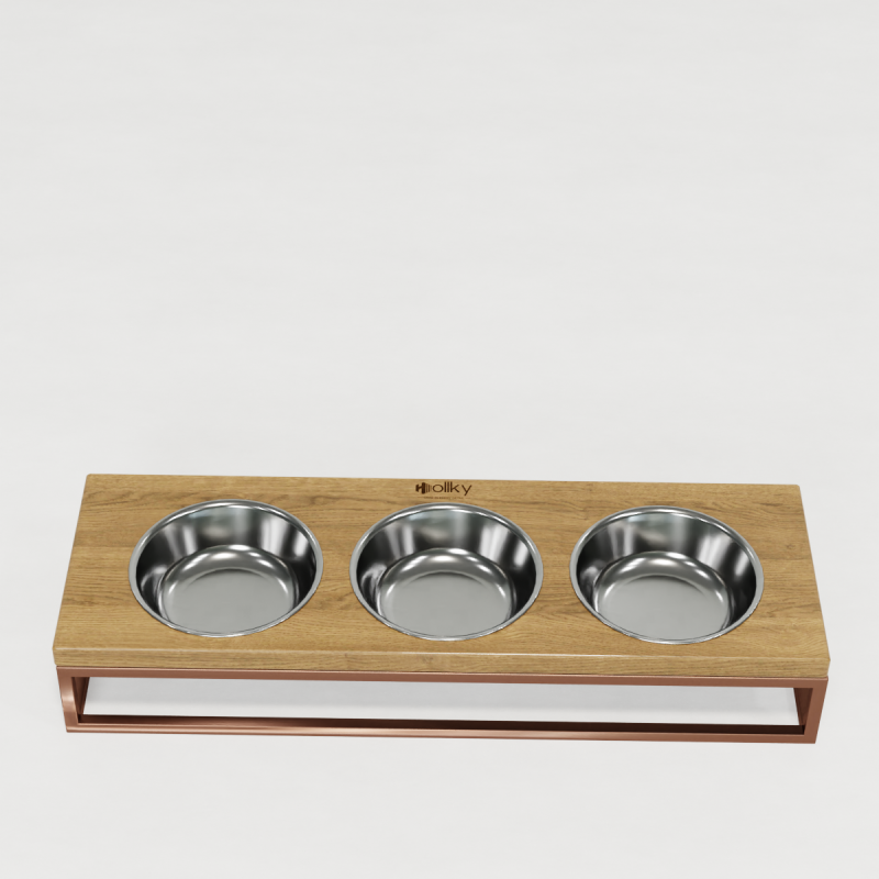Hollky Base Bar - три миски на підставці для котів і маленьких собак (3 × 0,45 л) GLNT 