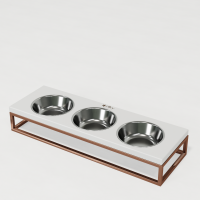 Hollky Base Bar - три миски на підставці для котів і маленьких собак (3 × 0,45 л) GLWH