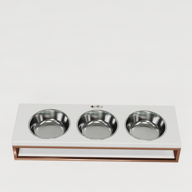 Hollky Base Bar - три миски на підставці для котів і маленьких собак (3 × 0,45 л) GLWH