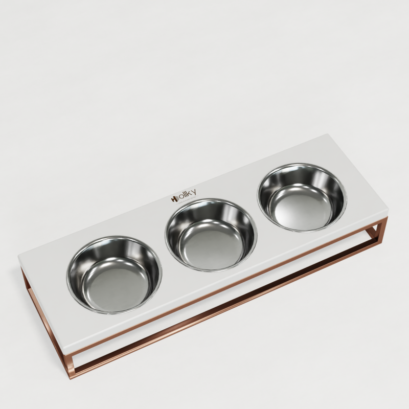 Hollky Base Bar - три миски на підставці для котів і маленьких собак (3 × 0,45 л) GLWH