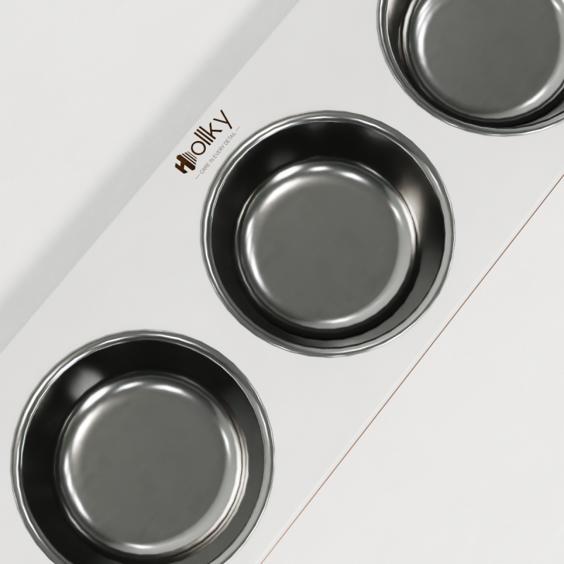 Hollky Base Bar - три миски на підставці для котів і маленьких собак (3 × 0,45 л) GLWH