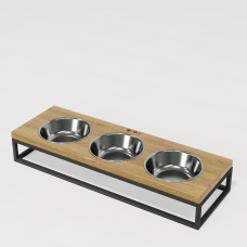 Hollky Base Bar - три миски на підставці для котів і маленьких собак (3 × 0,45 л) GRNT 