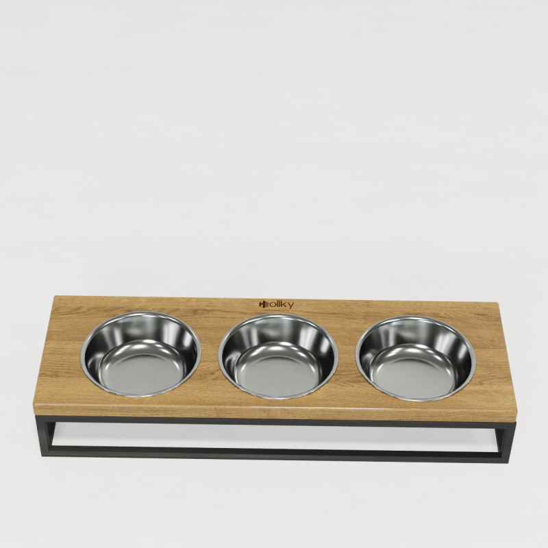 Hollky Base Bar - три миски на підставці для котів і маленьких собак (3 × 0,45 л) GRNT 