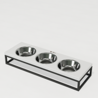 Hollky Base Bar - три миски на підставці для котів і маленьких собак (3 × 0,45 л) GRWH 