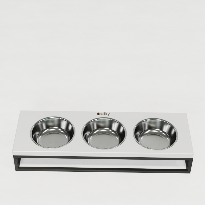Hollky Base Bar - три миски на підставці для котів і маленьких собак (3 × 0,45 л) GRWH 