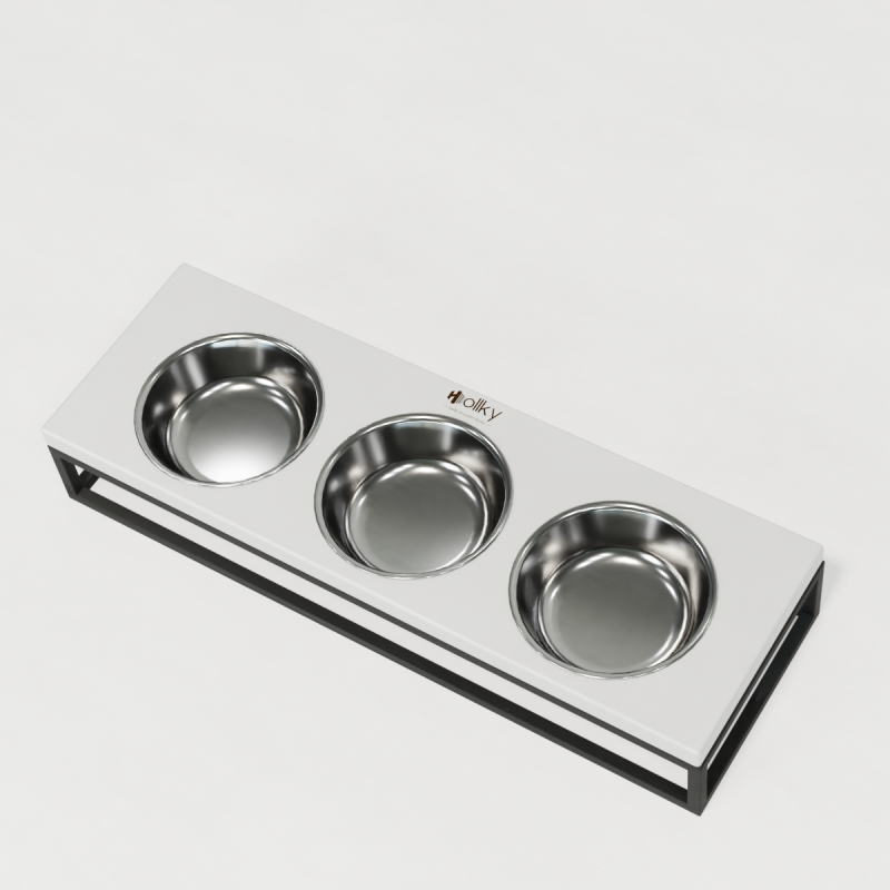 Hollky Base Bar - три миски на підставці для котів і маленьких собак (3 × 0,45 л) GRWH 