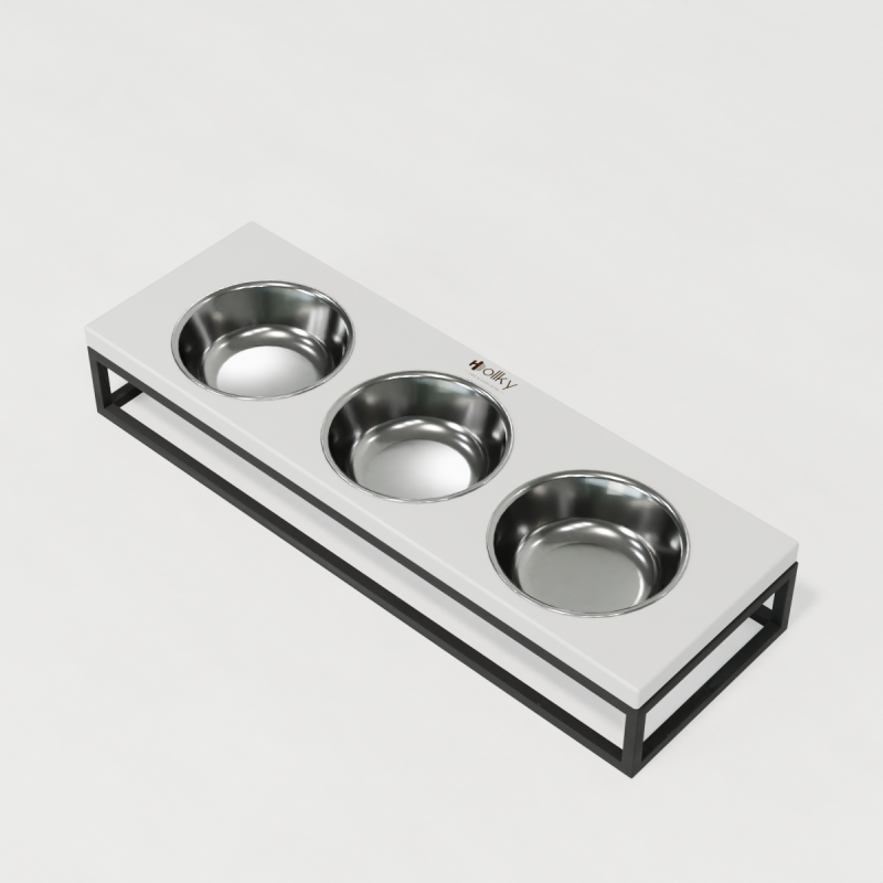 Hollky Base Bar - три миски на підставці для котів і маленьких собак (3 × 0,45 л) GRWH 